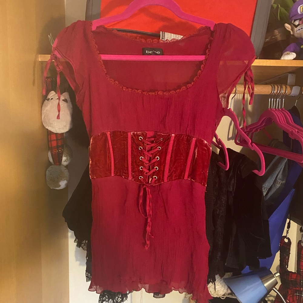 Vintage Bebe Milkmaid Top
